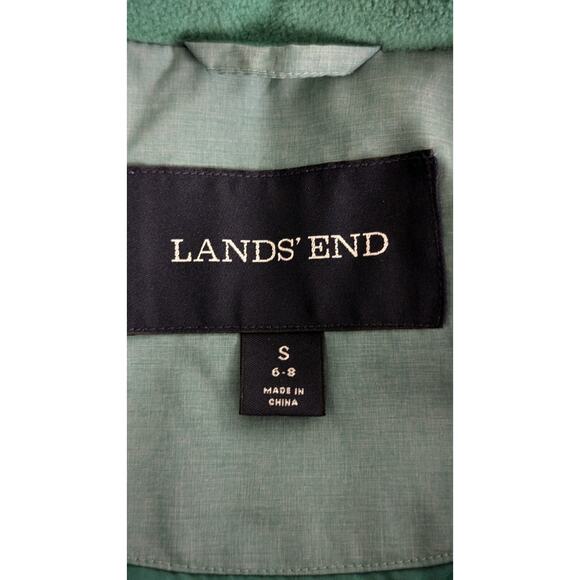 Land's End Down Puffer Jacket Mid Length Hooded Women's Small Green - Picture 8 of 11